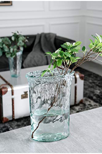 Handgemaakte Glazen Vaas Transparant Thuis Woonkamer Slaapkamer Kantoor Tv Drama Aanrecht Vaas Simulatie Bloem Gedroogde Bloem Decoratie Vaas 30x22x18 Cm, 25x18x14 Cm, 2 Stuks - Afbeelding 6