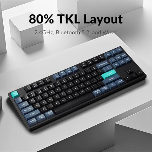 Image of Keychron B33 2.4 GHz Wireless Bluetooth Keyboard Silent Typing 80% TKL Layout Launcher Support Ergonomic Angle Compatible for Mac Windows Linux-Deep Black