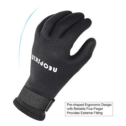 image for XUKER Water Gloves, 3mm & 5mm Neoprene Five Finger Warm Wetsuit Winter