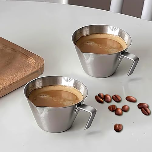 Set de 2 Vasos Medidores de Espresso de Acero Inoxidable 100 ml miniatura 1