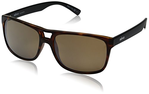 Revo Sunglasses Men's Polarized Sunglasses Holsby Modified Wayfarer Frame 58 mm Round, Matte