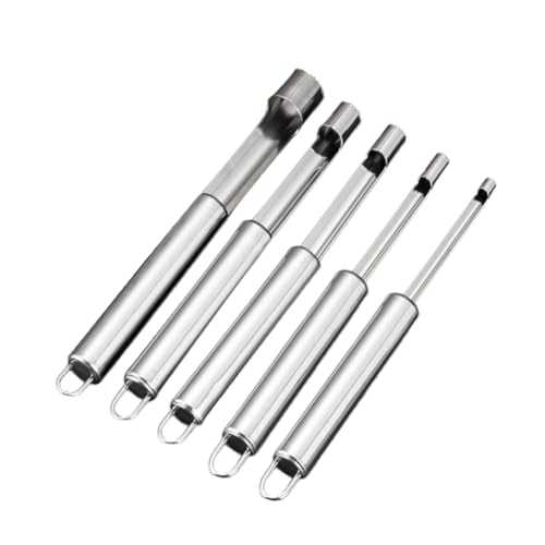 SOLUSTRE 5pcs Stainless Steel Fruit Core Remover Versatile Apple Cherry Dates Jujube Pitter Kitchen Tools for Removal Includes for Various Fruits