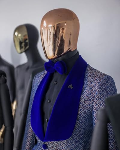 Men's 2 Pieces Suit Polka Dots Jacquard Jacket and Velvet Pants for Party/Prom2