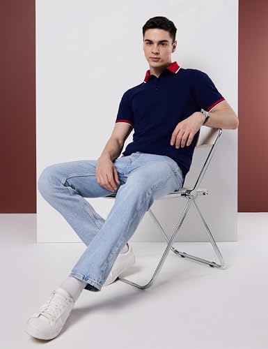 Image of Symbol Premium Men's 100% Cotton Solid Polo T-Shirt - Regular Fit | Pique Knit