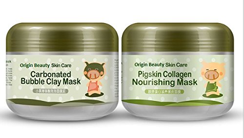 Origin Beauty Green Piggy Clay Mask and Milky Piggy Carbonated Bubble Clay Mask(100g+100g)