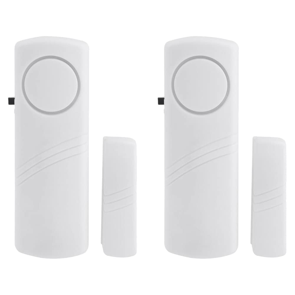 Jnchdghwa White 2X Door And Window Anti-Theft Alarm Door And Window Alarm Window Anti-Theft Alarm Door Magnetic Alarm Glass Switch