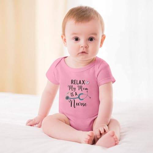 Relax My Mom Is A Nurse Infant Rompers Short Sleeve Boys Newborn Clothes White Baby Boy Bodysuit2