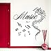 Note Musicali Modellate Con Citazioni Musicali Adesivi Murali Camera Da Letto Casa Adesivi Decorativi In ​​Vinile Decorativo 55X55Cm