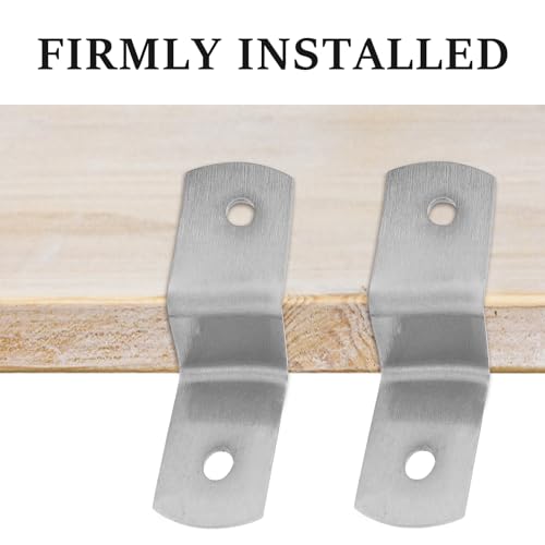 Image of Angoily Z Shape Photo Frame Fasteners 100Pcs Heavy Duty Iron Canvas Clips with Screws for Tabletop Frame Connection 1.18X0.51X0.43 Inch Picture Framing Supplies