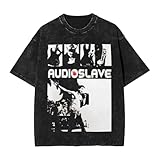 Audioslaves Vintage T Shirt Mens Art Round Neck Tee Novelty Short Sleeve Shirts Large
