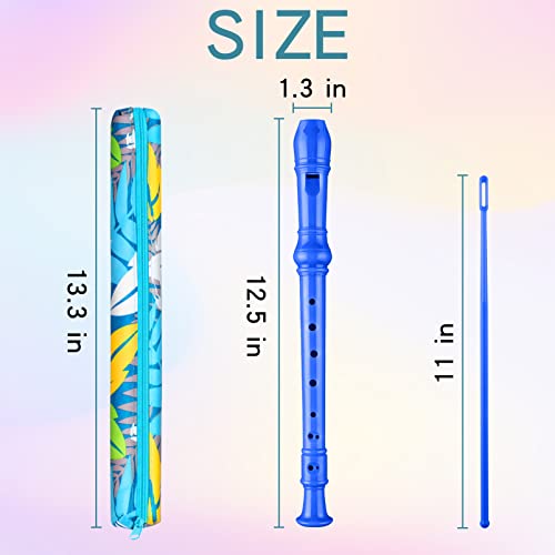 Descant Soprano Recorder Music Recorder Instrument For Kids Flute Kids Recorder With Cleaning Rod + Case Bag (Blue) #TOP1