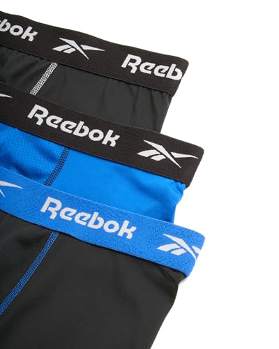 Reebok Men's Boxer Briefs - 6 Pack Athletic Boxers with Contour Pouch - Performance Underwear Boxers for Men (Sizes: S-XL), Size X-Large, Blackblackblue2