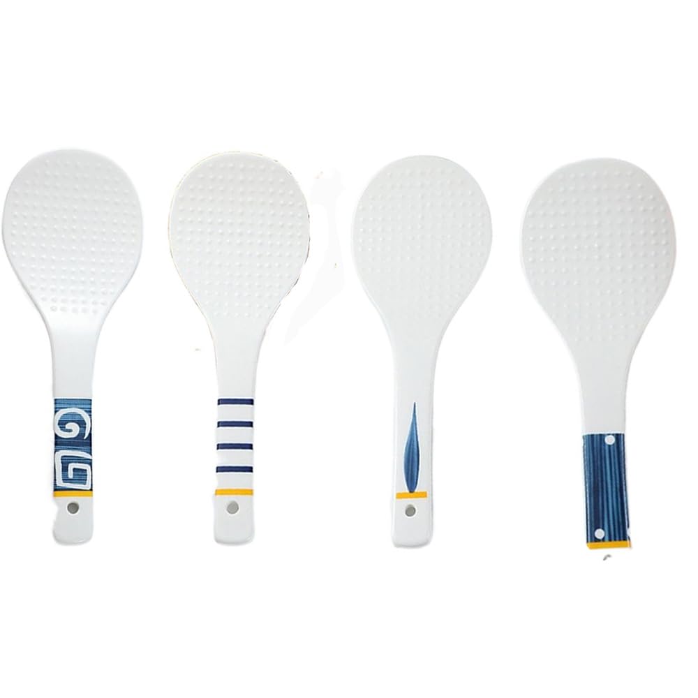 4Pcs Rice Paddle,Non-Stick Ceramic Rice Spoon Rice Scooper Rice Spatula Dinnerware Serving Spoons for Rice,Mashed Potato Kitchen Gadgets
