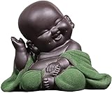 * Größe: siehe Bild oben. GAOYINMEI Schreibtisch-Skulptur, kleiner Mönch, Statue, Ornamente, Keramikfigur, Skulptur, Basteln, kreativ, Zuhause, Wohnzimmer, Büro, Dekoration, Geschenke (Farbe: B)
