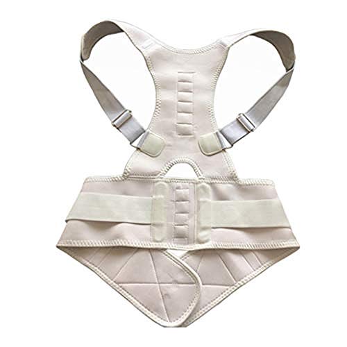 Nackenstütze, Neoprenrückenstütze Sportrückengürtel Rückenstützen Haltungskorrektur Lendenwirbelstütze Korsetts @ White_Xx-Large
