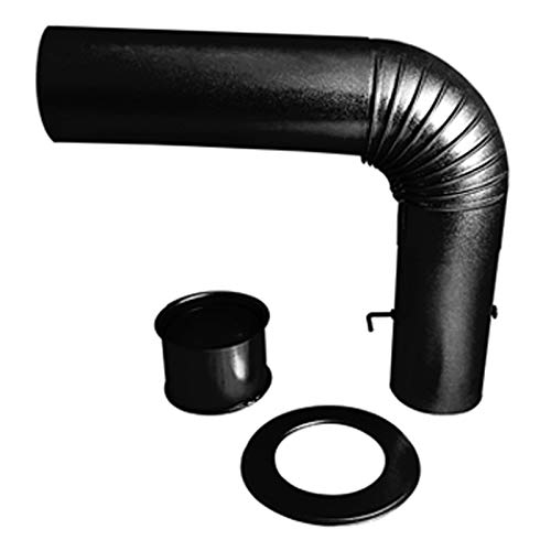 Gebläut Ofenrohr Rauchrohr blau/schwarz Anschluss - Set ohne Tür 150mm Durchmesser Blaublech