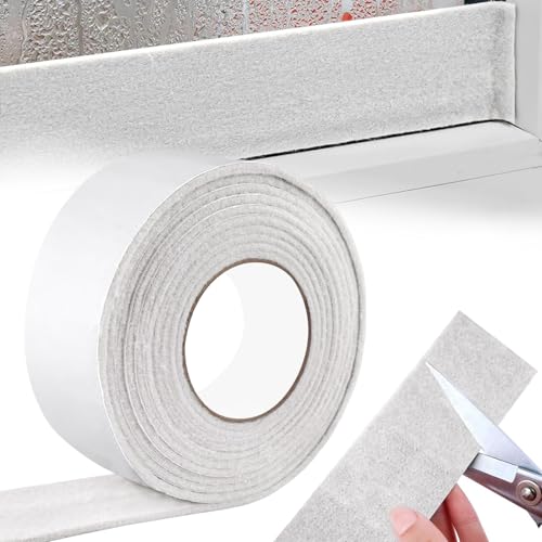 wordmouk 7cmx4m Tira Absorbente Anticondensación para Ventanas Tiras de Fieltro Anticondensación Cinta Absorbentes de Condensación Para Ventanas Absorben El Agua Y Mantienen Ventana Seca, Beige