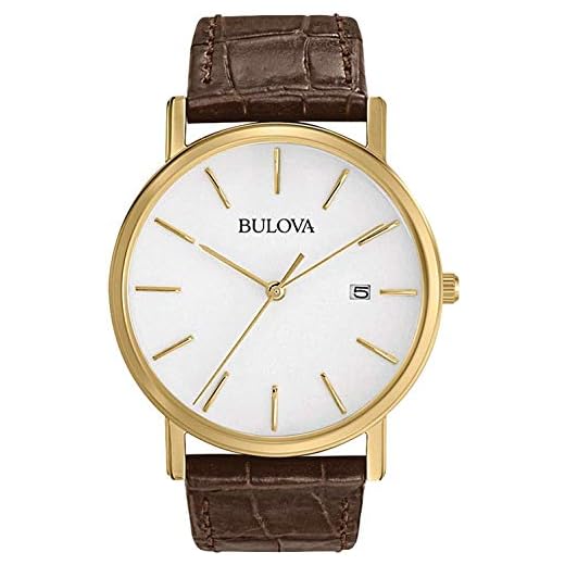 Bulova Relógio Clássico Masculino com Pulseira de Couro, Clássico, Pulseira de couro marrom