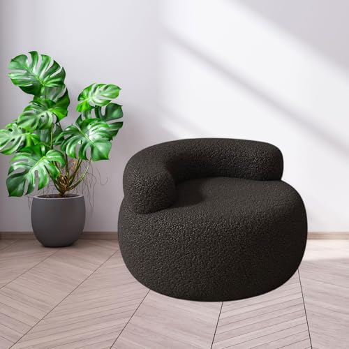 Sofá de suelo negro individual sillón auxiliar cómodo para dormitorio 7