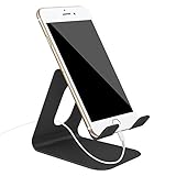 Sunvito Desktop Cell Phone Stand Tablet Stand Aluminum Stand Holder Cradle Charging Station for All Android Smartphone, iPhone 6 6s 7 Plus and iPaid,Tablet(up to 10.1 inch)-Black
