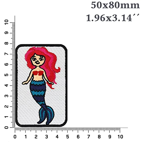 Image of Little Mermaid Children Toy Sticker Embroidered Patch Mermaid Emblem for All Fabrics | Kids Iron-on Patch for Children Clothes & Jeans | Repair Clothing Patches | 2.36x2.95 in