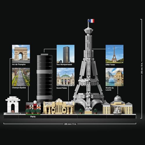 Architecture Parigi Set con Torre Eiffel e Museo del Louvre da Costruire, Kit Modellismo per Adulti con Monumenti, Set da Collezione Skyline, Idee Regalo per Uomo, Donna, Lui o Lei 21044 - Lego - Immagine 2