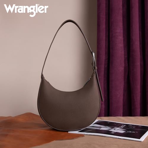 Image of Wrangler Crescent Shoulder Bag for Women Trendy Half Moon Bag Small Crossbody Purse and Handbags With Extension Strap | Trendy