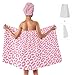 Pink Leopard Print Towel Wrap Skirt for Women with Hair Turban – Microfiber Bath Wrap Set with Adjustable Closure – Quick Dry Spa Towel for Shower, Gym, Dorm, Travel