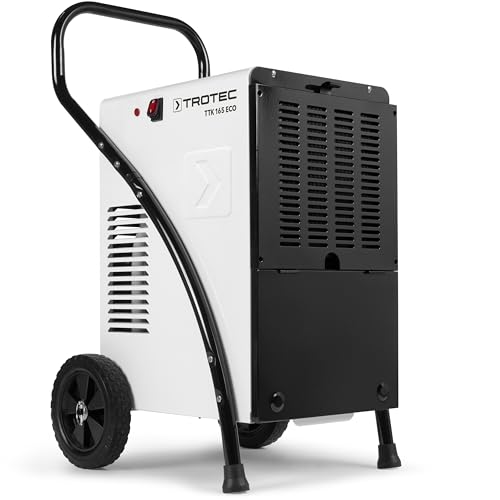 TROTEC Déshumidificateur TTK 165 ECO – Capacité 52 L/jour – Surface 90 m² / 230 m³ – Déshumidificateur de chantier – pour grands volumes