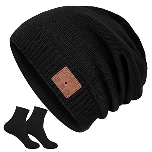 GoldWorld Bluetooth Beanie Hat,Christmas Stocking Stuffers Gifts for Woman Men Teenagers Girls Her Husband Boys Him Black