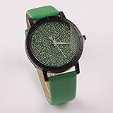 YSWG Damen Armbanduhren Männliche Und Weibliche Studenten Armbanduhr Starry Stern Quarzband Armbanduhr Geschenk Uhr Für Frauen dekorative Uhren (Color : Green)