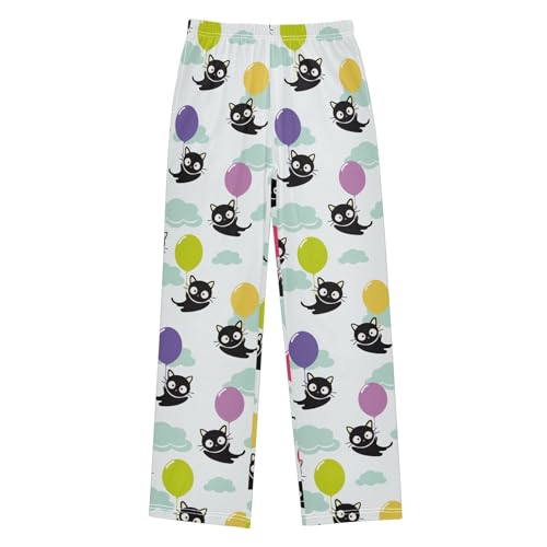 Cute Cats Balloons Boys Pants for Kids Jogger Pants with Pockets S-XL