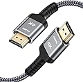 Highwings 4K HDMI Cable 6.6FT/2m | High-Speed HDMI 2.0 Quality Cord 4K@60Hz, Braided Nylon & Gold Connectors, HDR, Ethernet, ARC, 3D, HDCP 2.2, Compatible for PS-5/4/3/ HDTV/Monitor/DVD/Streaming