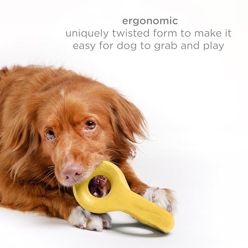 Ubbi Chew Toy for Medium to Large Dog Breeds Durable Natural Rubber, Yellow, Yellow Chew Toy - Image 3