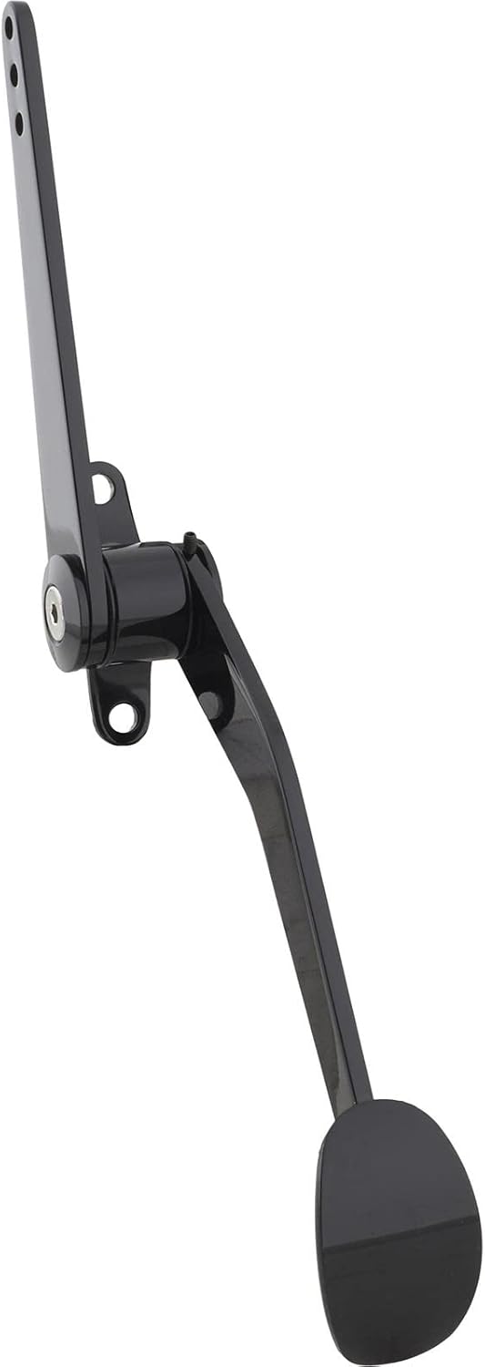 Spoon Accelerator Throttle Pedal, Black Powder Coated Steel, Splined Pivot Hub, Fits Most Vehicles, Base Width .590", Base Length 2.430", Mounting Holes Centerline 1.90"