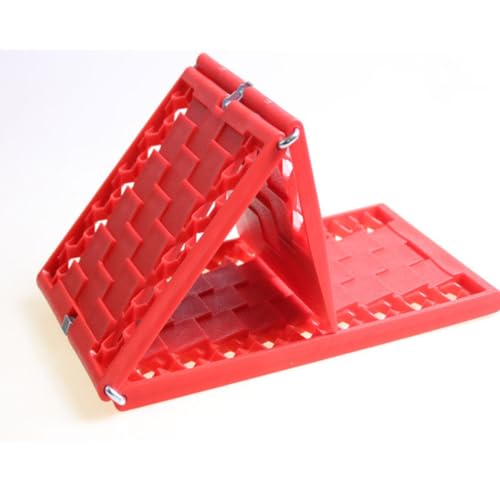 Placas Antideslizantes Plegables para Coche | 1 Par de Planchas de Goma Color Rojo 6