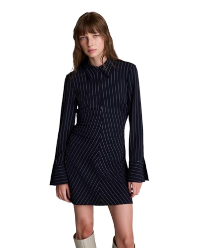 Kenneth Cole Women's Pinstripe A-Line Zip Front Dress