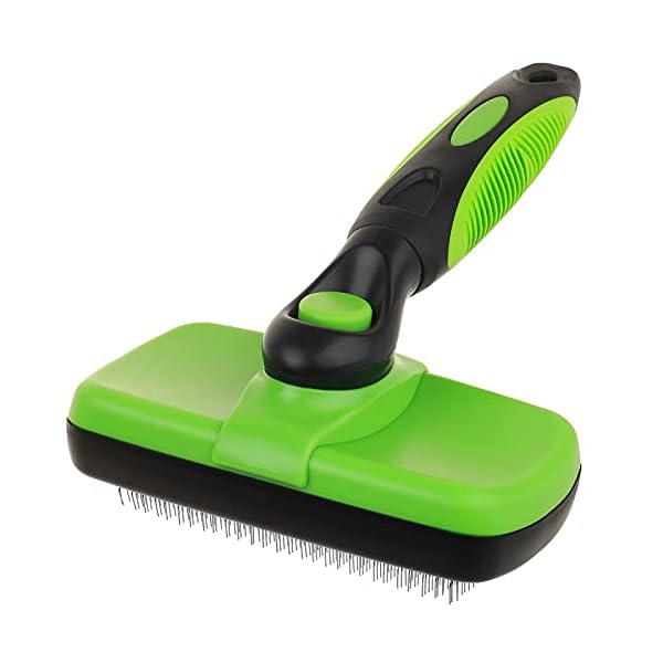 Smartelf Pet Grooming Brush for Dog and Cat,Self Cleaning Pet Hair Brush Slicker for Long & Short Hair Dog,Gently Removes Loose Hair Fur Undercoat Mat Tangled Hair (green) Smartelf Pet Grooming Brush for Dog and Cat,Self Cleaning Pet Hair Brush Slicker for Long & Short Hair Dog,Gently Removes Loose Hair Fur Undercoat Mat Tangled Hair (green)