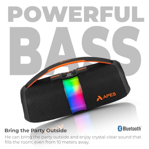 Image of APES BlastOutdoor Bluetooth Party Speaker, 8Hrs Playtime, Dynamic RGB LED's, 40W Speaker (Black)