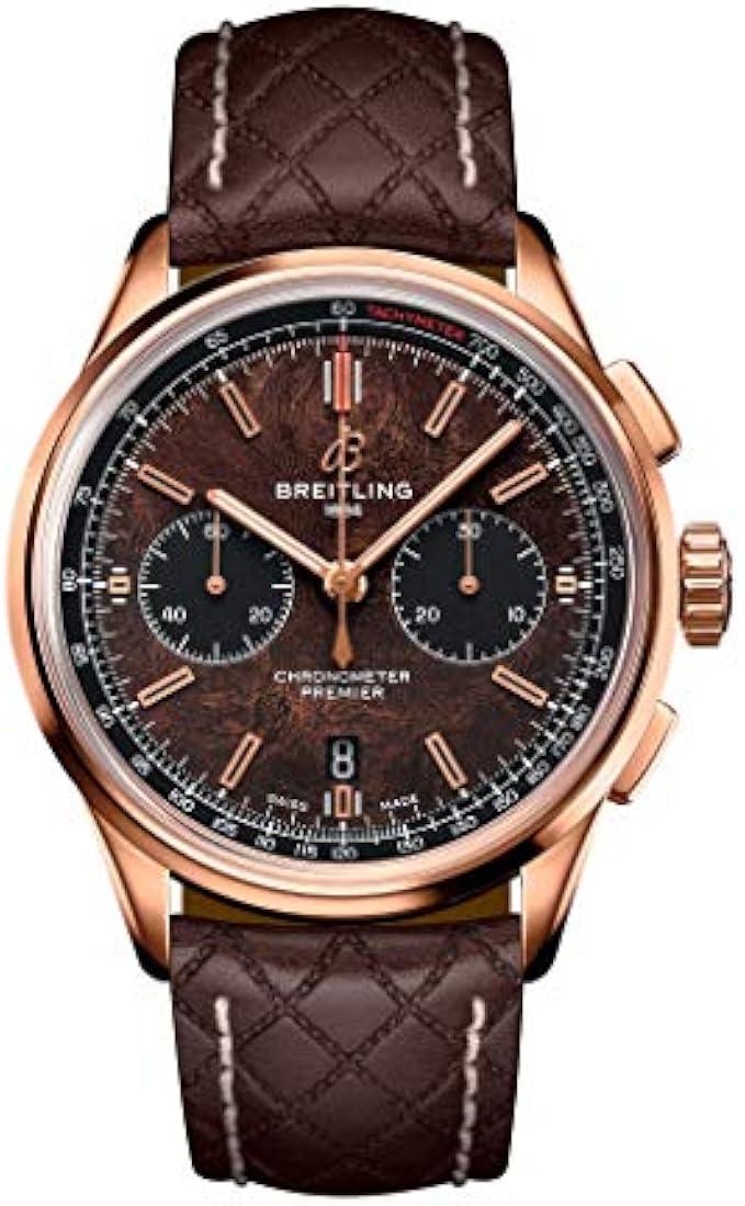 Breitling Premier B01 Chronograph 42mm Bentley Centenary Limited Edition Unique Brown Burl Elm Dial Solid Rose Gold Watch RB01181A1Q1X1