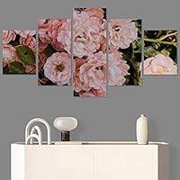 SIGNWIN 5 Panel Canvas Wall Art Pink Petals for Home Decorations Ready to Hang - 60