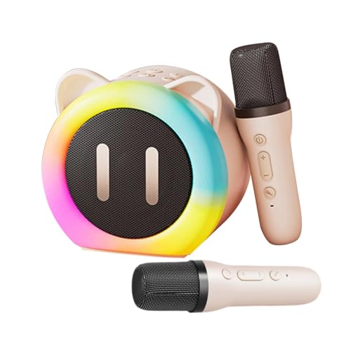Máquina de karaoke inalámbrica, máquina de karaoke portátil - Altavoz Karaoke portátil con orejas | Iluminación RGB, karaoke profesional con mezclador y amplificador.Karaoke