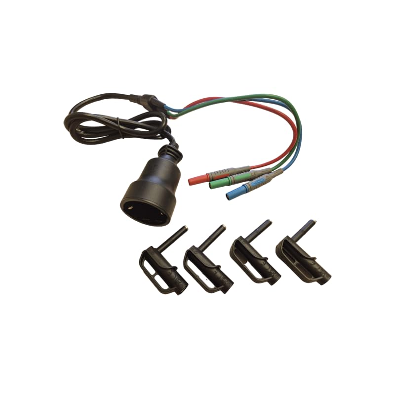 KPS FASTCHECK3010-ACC – Accesorio para Cuadros Eléctricos con 4x Puntas Magnéticas, Conectores Banana 4mm y Enchufe Schuko– Compatible con Fastcheck3010 – Longitud 1 m – CAT III 300V