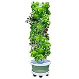Vertical Hydroponic Growing System Kit, Indoor & Outdoor Hydroponic Tower, Herb Growing Garden with 36 Planting Sites, Automatic Timer Smart Hydroponic Gardening System