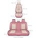 otoez Pink Car Seat Covers Full Set, Universal Leather Seat Cover 5 Seat Waterproof & Breathable Automotive Seat Protector Full Coverage for Cars Sedens, Trucks, SUVs, Vans (Pink & White)