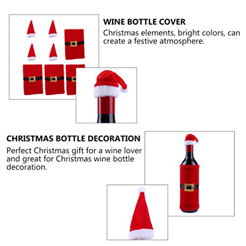 Amosfun Adorável Tampa de Garrafa de Vinho de Natal Saco Protetor de Garrafa de Vinho Reutilizável 1