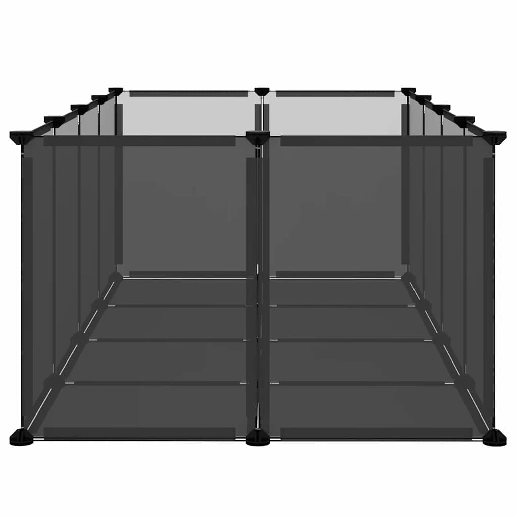 Jaula negra para animales pequeños, 144 x 74 x 46,5 cm, de polipropileno y acero, para casa de roedores con bandeja de suelo, interior o exterior para conejera y hámster