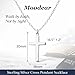 Moodear Silver Cross Necklace - Dainty 925 Sterling Silver Cross Pendant Simple Cute Necklaces for Women Jewelry Gift
