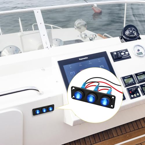 Image of Nilight 3 Gang Rocker Toggle Switch Panel Waterproof