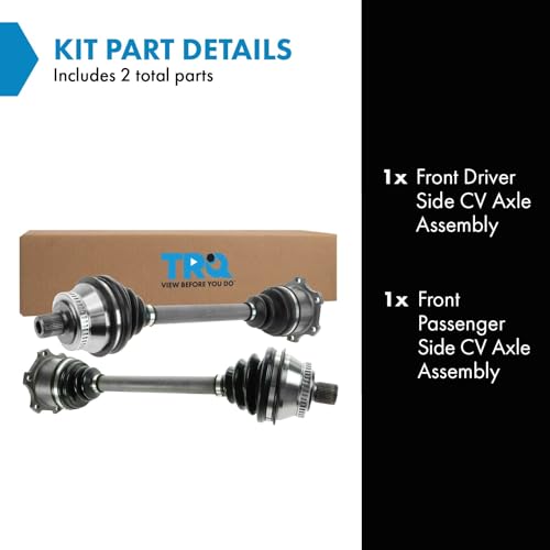 Image of TRQ Front Driver & Passenger Side CV Axle Assembly Set for 96-01 Audi A4 00-02 S4 98-05 VW Passat